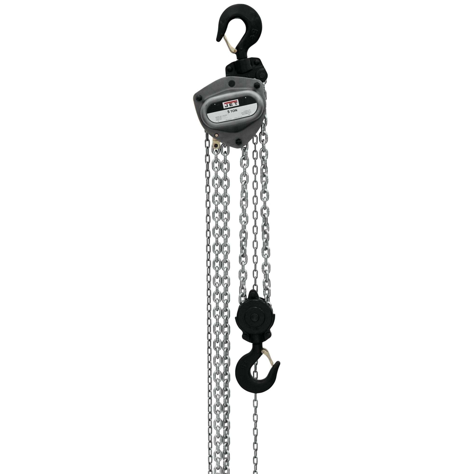 Jet, L100 Manual Chain Hoist, Capacity 10000 lb, Lift Height 90 ft, Model# L100-500WO-90
